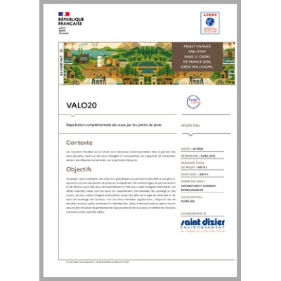 VALO20 - Dépollution complémentaire des eaux par les jardins de pluie