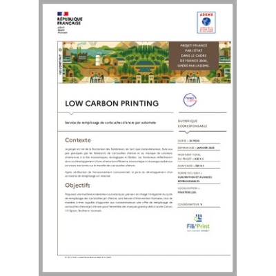 LOW CARBON PRINTING - Service de remplissage de cartouches d'encre par automate