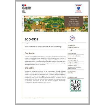 ECO-DDS - Éco-conception d'une solution innovante de DNA Data Storage