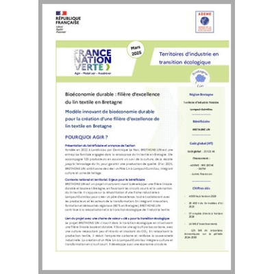BRETAGNE LIN -  Modèle innovant de bioéconomie durable pour la création d'une filière d'excellence de lin textile en Bretagne