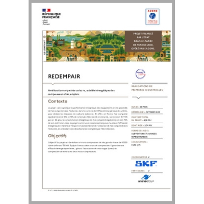 REDEMPAIR - Amélioration empreinte carbone, sobriété énergétique des compresseurs d'air, emplois