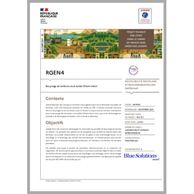 RGEN4 - Recyclage de batteries tout-solide lithium-métal