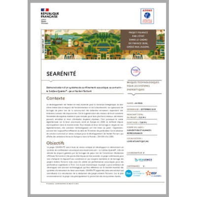 SEARENITE - Démonstration d'un système de confinement acoustique sous-marin - le SubSea Quieter® - pour l'éolien flottant