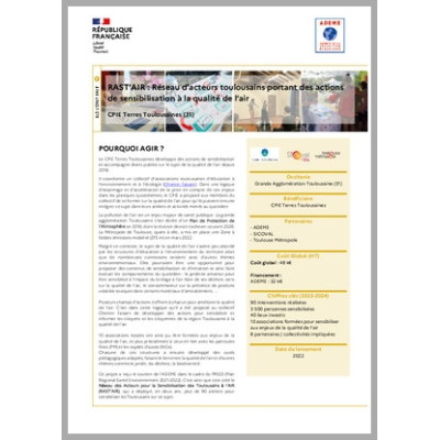 RAST'AIR : Réseau d'acteurs toulousains portant des actions de sensibilisation à la qualité de l'air