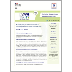 ALTO SOLUTION - Assemblage et pré-industrialisation d'une technologie d'énergie solaire à concentration