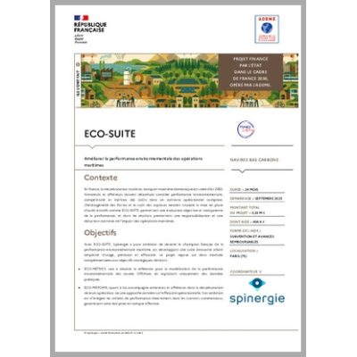 ECO-SUITE - Améliorer la performance environnementale des opérations maritimes