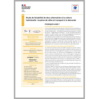 Etude de faisabilité de deux alternatives à la voiture individuelle : location de vélos et transports à la demande