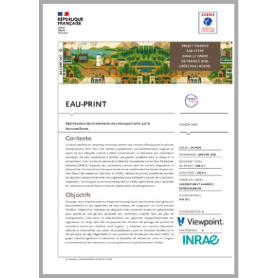 EAU-PRINT - Optimisation des traitements des micropolluants par la biosurveillance
