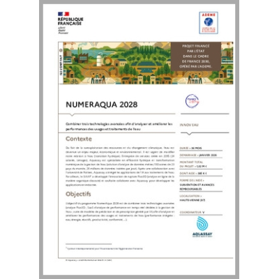 NUMERAQUA 2028 - Combiner trois technologies avancées afin d'améliorer les performances des usages et traitements de l'eau