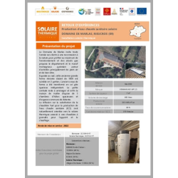 Installation solaire thermique. Domaine de Marlas, Rieucros (09)