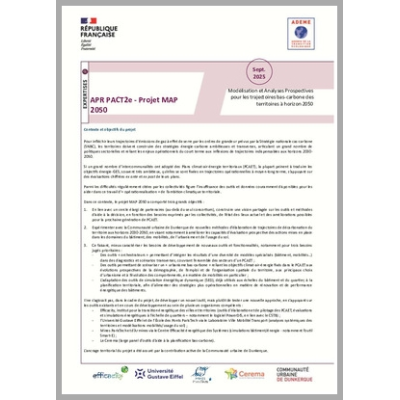 MAP 2050 : Modélisations et Analyses Prospectives pour les trajectoires bas carbone des territoires à horizon 2050