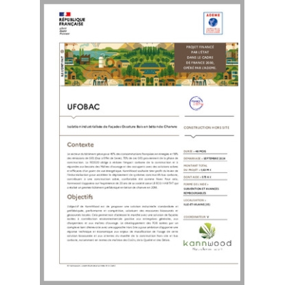 UFOBAC - Isolation industrialisée de Façades Ossature Bois en béton de Chanvre