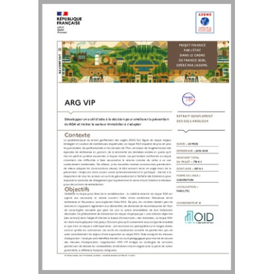 ARG VIP - Développer un outil d'aide à la décision pour améliorer la prévention RGA et inciter le secteur immobilier à s'adapter