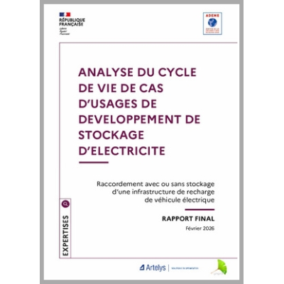 Analyse de cycle de vie de cas d'usages du stockage d'électricité - IRVE
