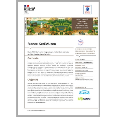 FRANCE KEREAUZEN - Etudes FEED d'une usine intégrée de production de kérosène de synthèse décarboné pour l'aviation