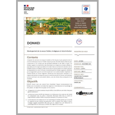 DONKEI - Développement de nouveaux fatbikes stratégiques et industrialisation