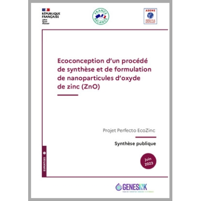 Ecoconception d'un procédé de synthèse et de formulation de nanoparticules d'oxyde de zinc (ZnO)