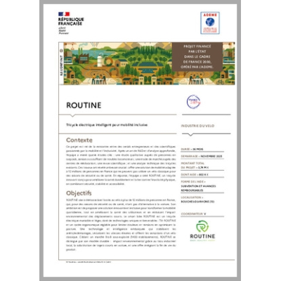 ROUTINE - Tricycle électrique intelligent pour mobilité inclusive