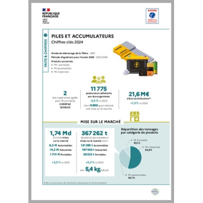 Piles et accumulateurs : données 2024 (infographie)