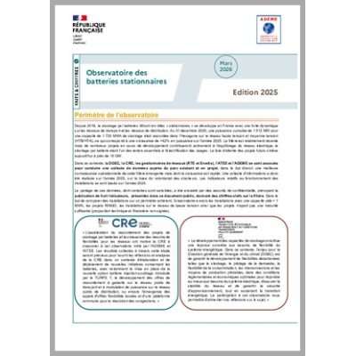 Observatoire des batteries stationnaires 