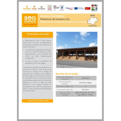 Plateforme de stockage de plaquettes bois énergie. Plateforme de Saramon (32)