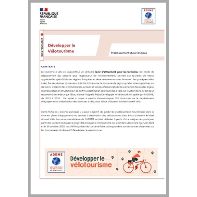 Développer le Vélotourisme - Etablissements touristiques