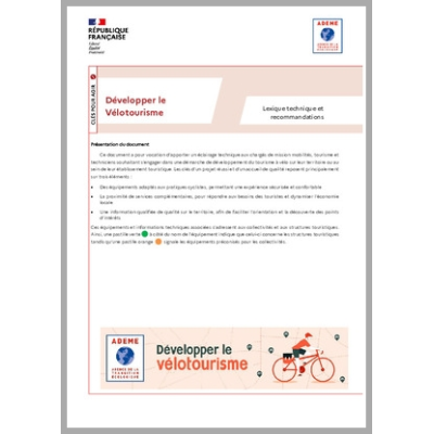 Développer le Vélotourisme - Lexique technique et recommandations