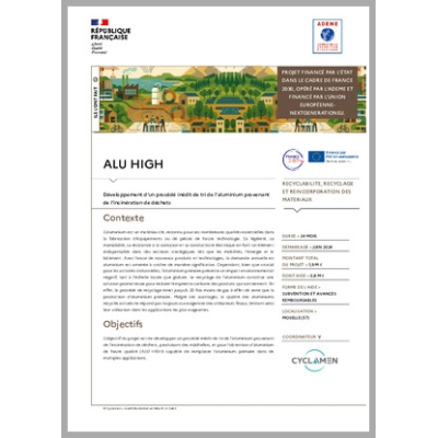 ALU HIGH - Développement d'un procédé inédit de tri de l'aluminium