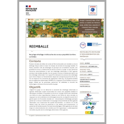 REEMBALLE - Recyclage emballages multicouches éco-conçus propriétés barrières contrôlées