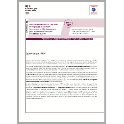 Auto-Rénovation Accompagnée et Politiques de Rénovation