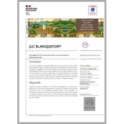 JLC BLANQUEFORT - Aménagement et investissement dans un nouvel atelier de préfabrication bois