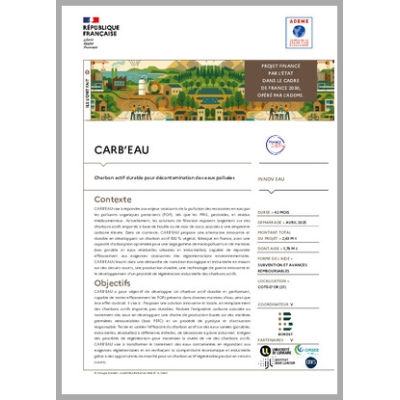 CARB'EAU - Charbon actif durable pour décontamination des eaux polluées