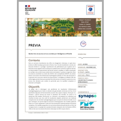 PREVIA - Gestion des ressources en eau assistée par intelligence artificielle