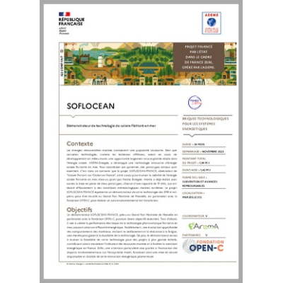 SOFLOCEAN - Démonstrateur de technologie de solaire flottant en mer
