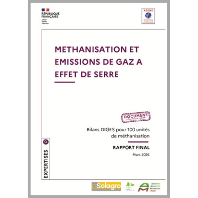 Méthanisation et émissions de gaz à effet de serre : bilans DIGES pour 100 unités de méthanisation