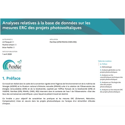 Analyse des mesures ERC proposées dans les études d'impact des projets photovoltaïques