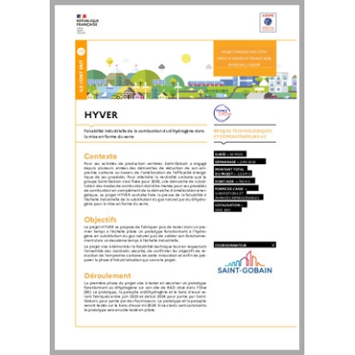 HYVER - Faisabilité industrielle de la combustion du dihydrogène dans la mise en forme du verre