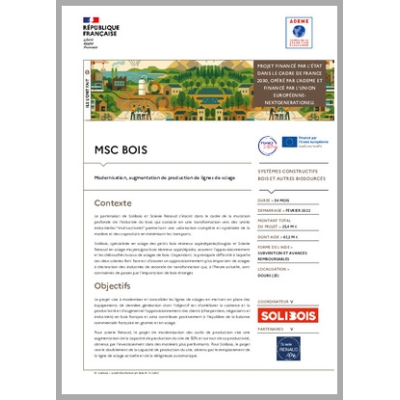 MSC BOIS - Modernisation, augmentation de production de lignes de sciage