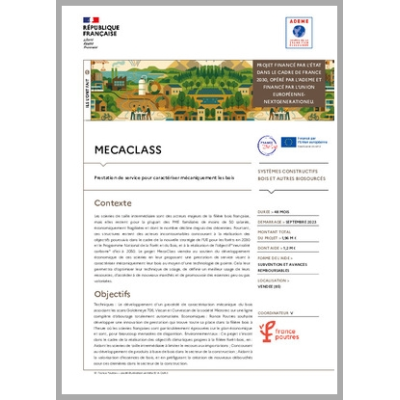 MECACLASS - Prestation de service pour caractériser mécaniquement les bois