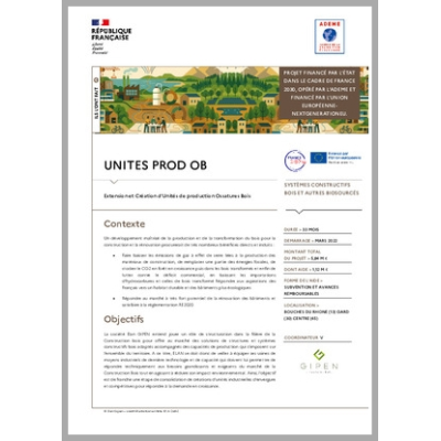 UNITES PROD OB - Extension et Création d'Unités de production Ossatures Bois