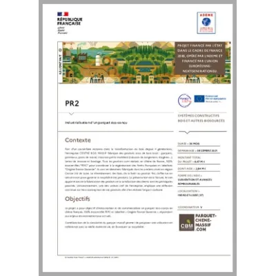 PR2 - Industrialisation d'un parquet écoconçu