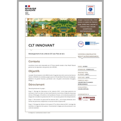 CLT INNOVANT - Développement d'une unité de CLT avec fibre de bois