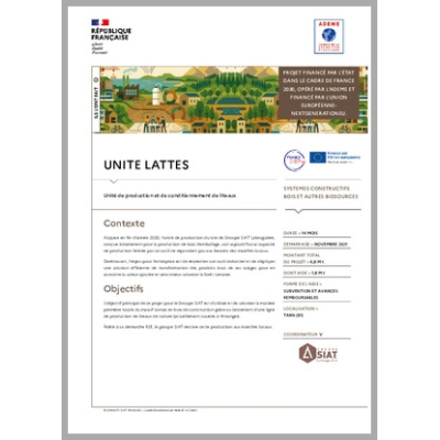 UNITE LATTES - Unité de production et de conditionnement de liteaux