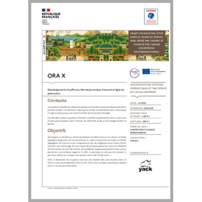 ORA X - Développement chauffe-eau thermodynamique innovant et ligne de production
