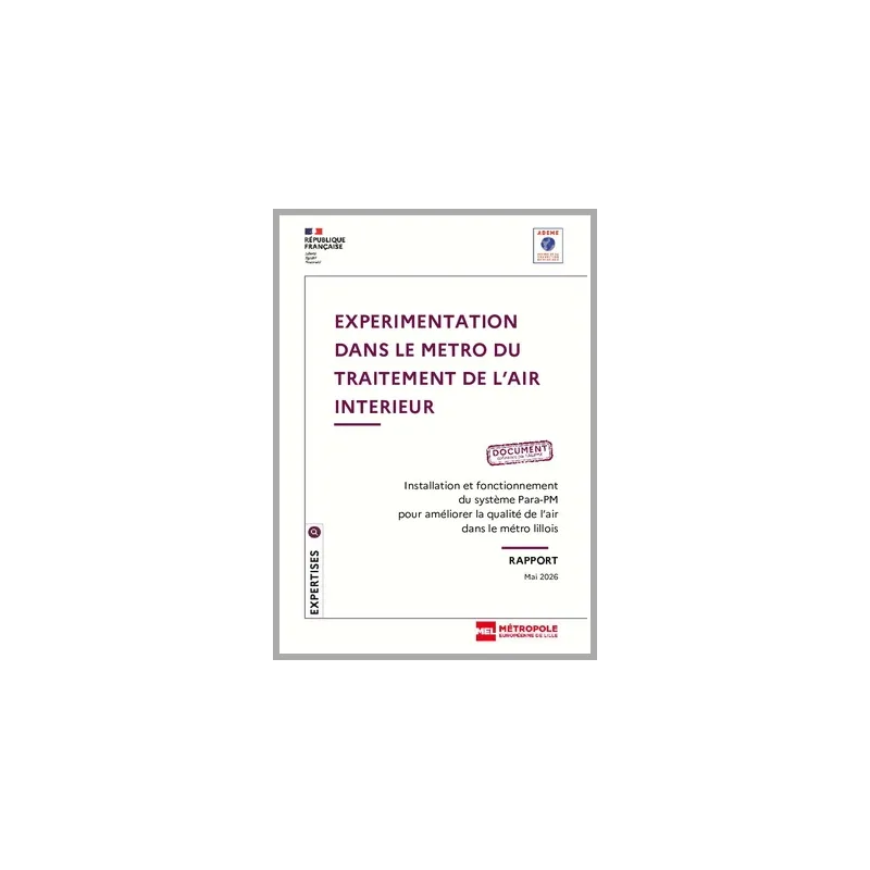 La librairie ADEME - Expérimentation dans le métro du traitement de l ...