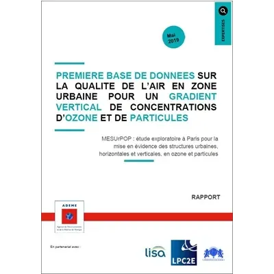 Première base de données sur la qualité de l'air en zone urbaine avec gradient vertical de concentrations (ozone et particules)
