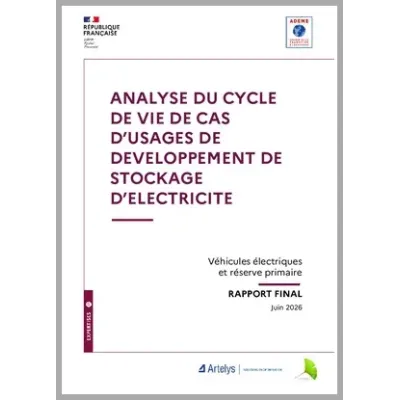 Analyse de cycle de vie de cas d'usages du stockage d'électricité - Véhicule électrique et réserve primaire