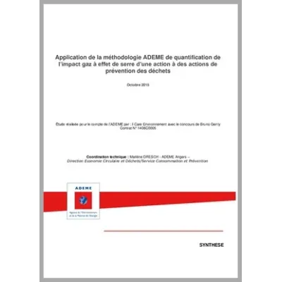 Quantification de l'impact gaz à effet de serre d'une action à des actions de prévention des déchets