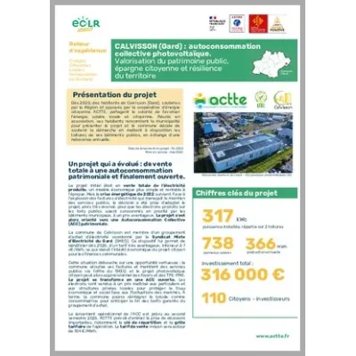 Calvisson (Gard) : Autoconsommation photovoltaïque collective 