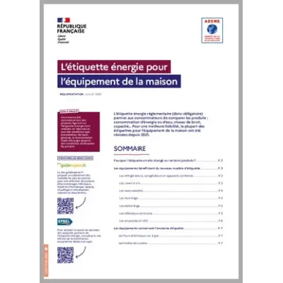 Étiquette énergie pour l'équipement de la maison (L')